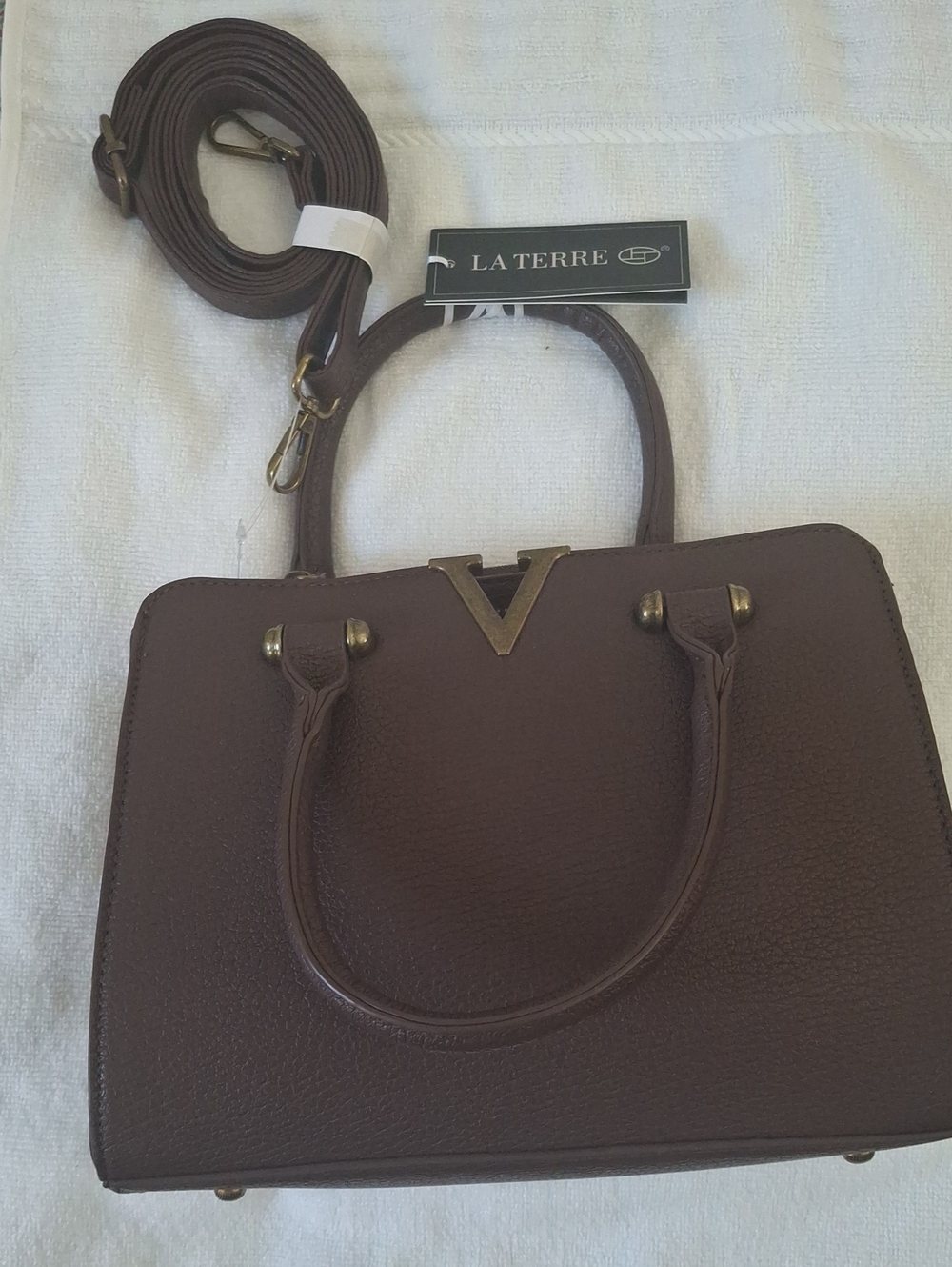 La Terre Brown Satchel Handbag